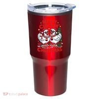 Merry Cluckin Christmas Chicken Funny Tumbler thumb 0