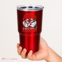 Merry Cluckin Christmas Chicken Funny Tumbler thumb 2