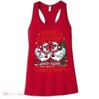 Merry Cluckin Christmas Chicken Funny Women's Tank Top thumb 0