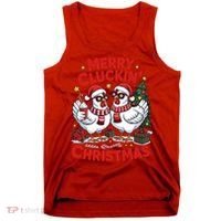 Merry Cluckin Christmas Chicken Funny Tank Top thumb 0
