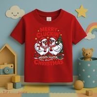 Merry Cluckin Christmas Chicken Funny Toddler T-Shirt thumb 3