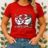 Merry Cluckin Christmas Chicken Funny Women's T-Shirt thumb 2