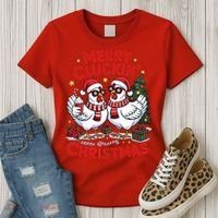 Merry Cluckin Christmas Chicken Funny Women's T-Shirt thumb 3
