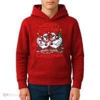 Merry Cluckin Christmas Chicken Funny Kids Hoodie thumb 4