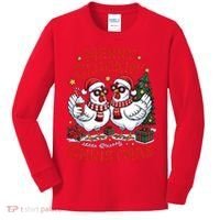 Merry Cluckin Christmas Chicken Funny Kids Long Sleeve Shirt thumb 0