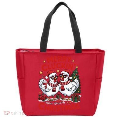 Merry Cluckin Christmas Chicken Funny Tote Bag