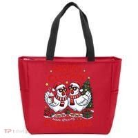 Merry Cluckin Christmas Chicken Funny Tote Bag thumb 0
