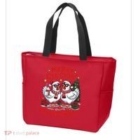 Merry Cluckin Christmas Chicken Funny Tote Bag thumb 3
