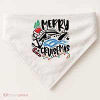 Merry Cruisemas Christmas On Cruise Cruising USA-Made Doggie Bandana thumb 0