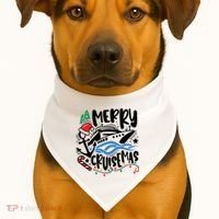 Merry Cruisemas Christmas On Cruise Cruising USA-Made Doggie Bandana thumb 1