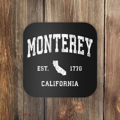 Monterey California Ca Vintage Athletic Coaster