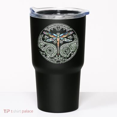 Magical Colorful Dragonfly Tribal Mandala Tumbler