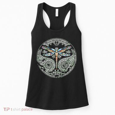 Magical Colorful Dragonfly Tribal Mandala Women's Tank Top