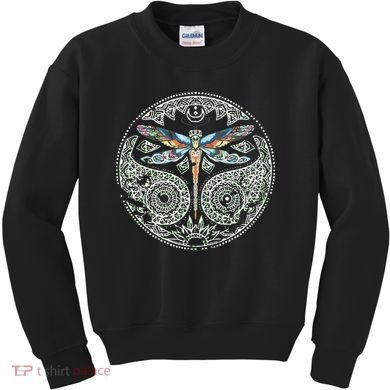 Magical Colorful Dragonfly Tribal Mandala Kids Sweatshirt