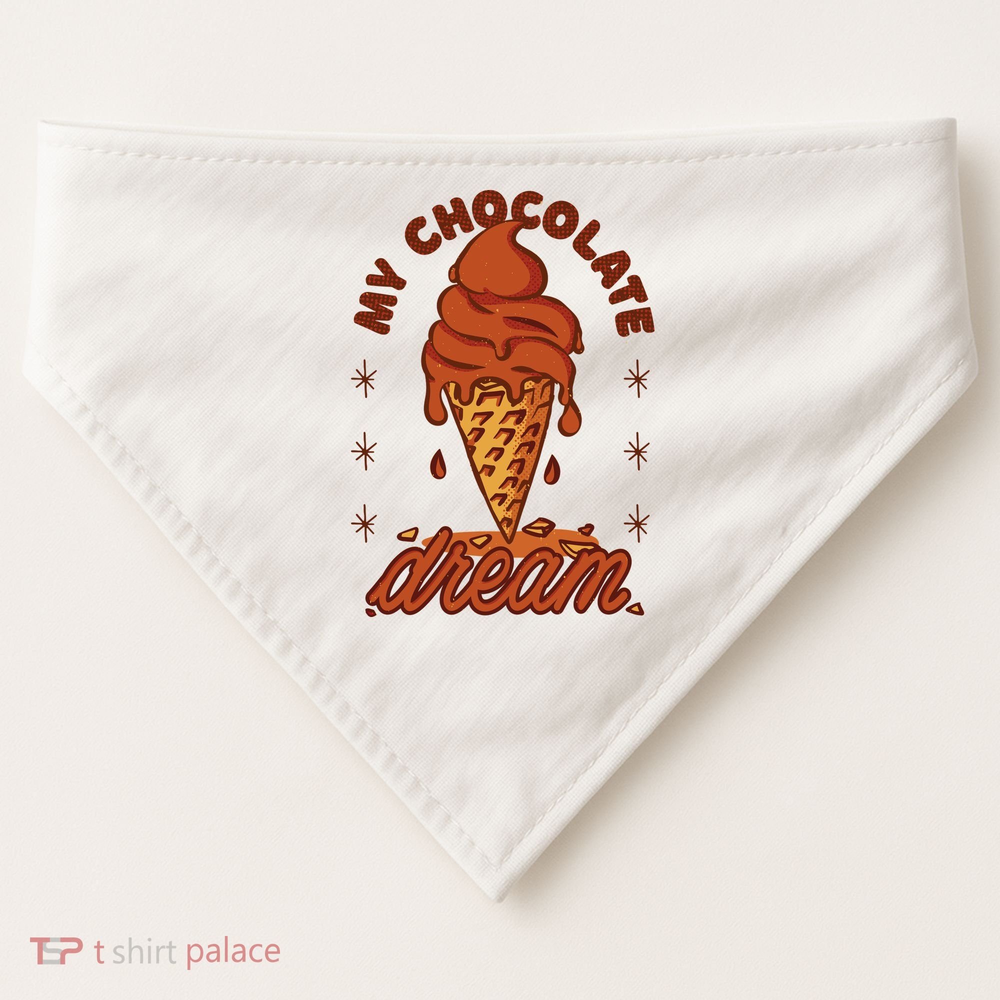 My Chocolate Dream Ice Cream USA-Made Doggie Bandana