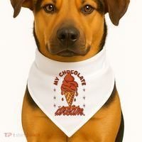 My Chocolate Dream Ice Cream USA-Made Doggie Bandana thumb 1