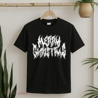 Merry Christmas. Death Metal Black Metal Funny Goth Xmas T-Shirt thumb 2