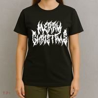 Merry Christmas. Death Metal Black Metal Funny Goth Xmas T-Shirt thumb 4