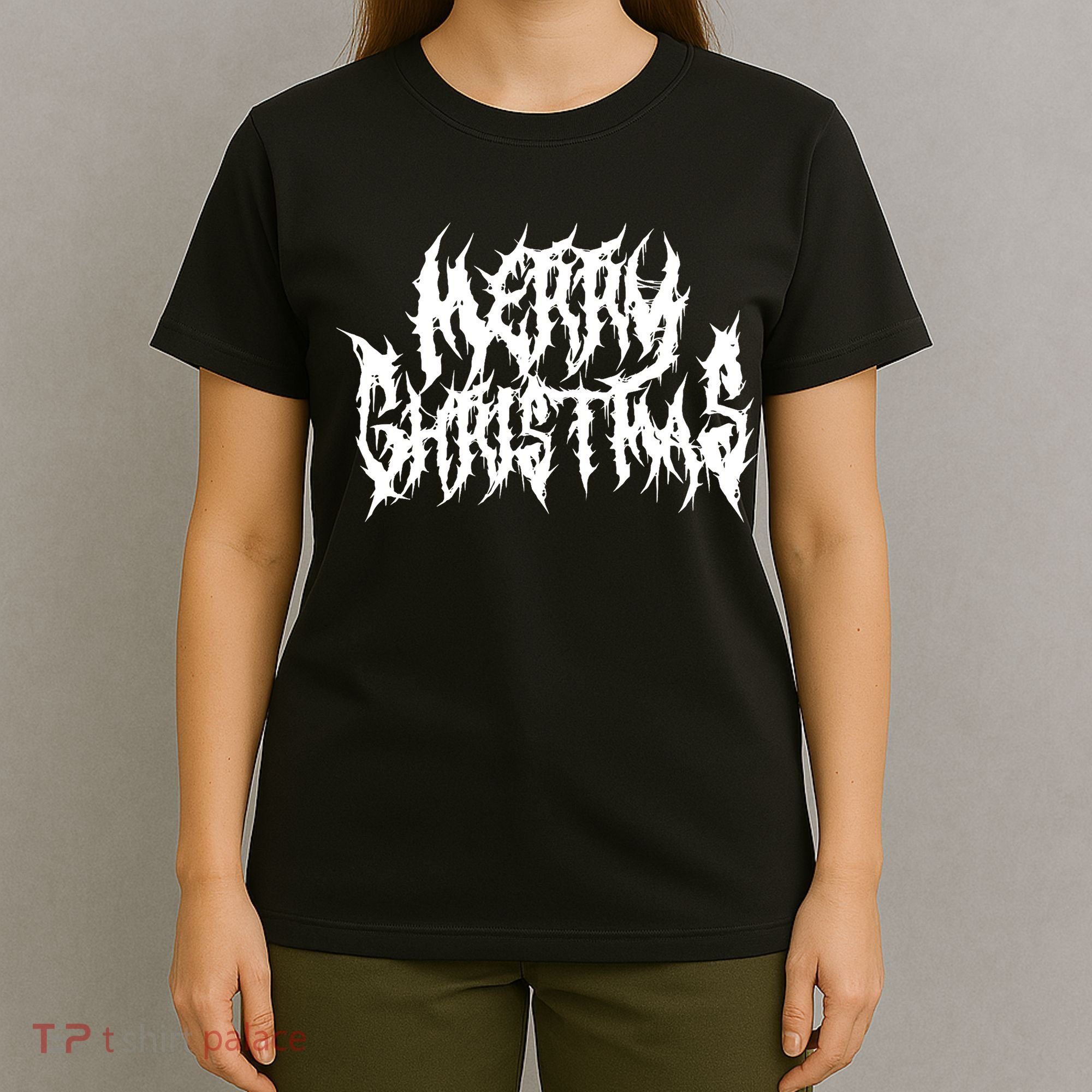 Merry Christmas. Death Metal Black Metal Funny Goth Xmas T-Shirt