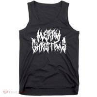 Merry Christmas. Death Metal Black Metal Funny Goth Xmas Tank Top thumb 0