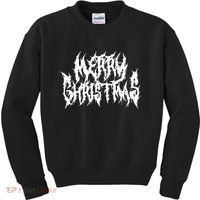Merry Christmas. Death Metal Black Metal Funny Goth Xmas Kids Sweatshirt thumb 0