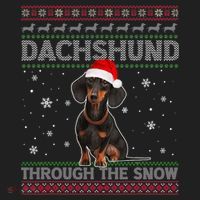 Merry Christmas Dachshund Dog Through The Snow Ugly Sweater Gift Women's Sweatshirt thumb 2