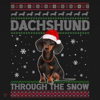 Merry Christmas Dachshund Dog Through The Snow Ugly Sweater Gift Women's Hoodie thumb 2