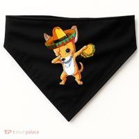 Mexican Chihuahua Dog Dabbing Sombrero Taco Cinco De Mayo USA-Made Doggie Bandana thumb 0