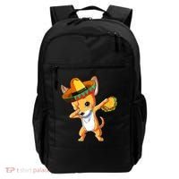 Mexican Chihuahua Dog Dabbing Sombrero Taco Cinco De Mayo Backpack thumb 0