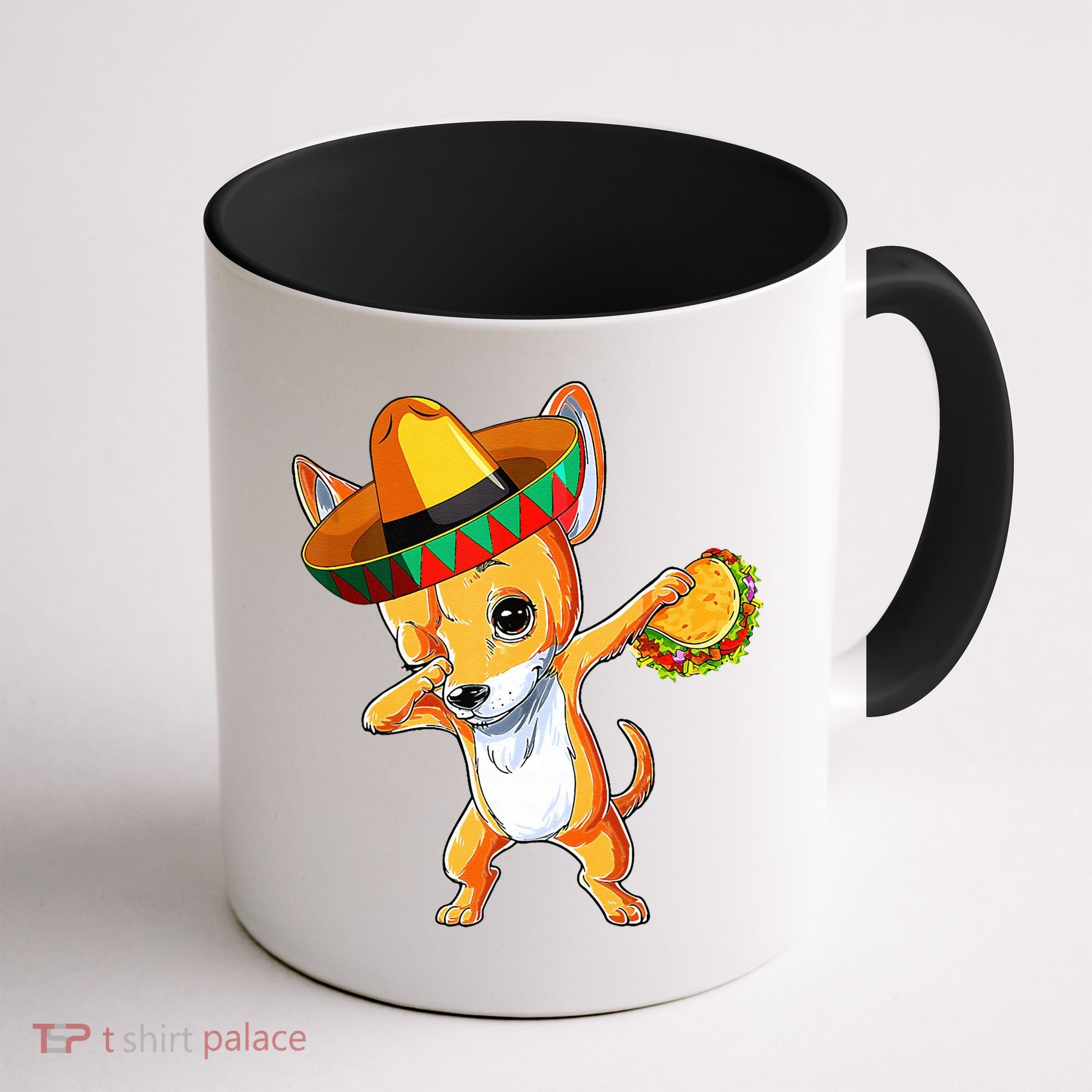 Mexican Chihuahua Dog Dabbing Sombrero Taco Cinco De Mayo Coffee Mug