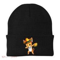 Mexican Chihuahua Dog Dabbing Sombrero Taco Cinco De Mayo Beanie thumb 0
