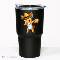 Mexican Chihuahua Dog Dabbing Sombrero Taco Cinco De Mayo Tumbler thumb 0