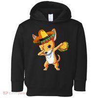 Mexican Chihuahua Dog Dabbing Sombrero Taco Cinco De Mayo Toddler Hoodie thumb 0