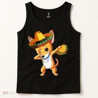 Mexican Chihuahua Dog Dabbing Sombrero Taco Cinco De Mayo Tank Top thumb 2