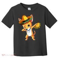 Mexican Chihuahua Dog Dabbing Sombrero Taco Cinco De Mayo Toddler T-Shirt thumb 0