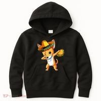 Mexican Chihuahua Dog Dabbing Sombrero Taco Cinco De Mayo Kids Hoodie thumb 0