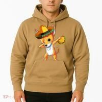 Mexican Chihuahua Dog Dabbing Sombrero Taco Cinco De Mayo Hoodie thumb 2