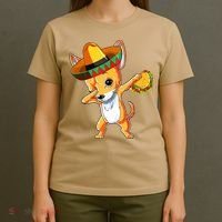 Mexican Chihuahua Dog Dabbing Sombrero Taco Cinco De Mayo T-Shirt thumb 4