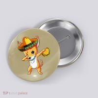 Mexican Chihuahua Dog Dabbing Sombrero Taco Cinco De Mayo Button thumb 0