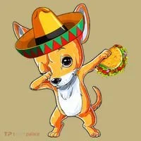 Mexican Chihuahua Dog Dabbing Sombrero Taco Cinco De Mayo Button thumb 1