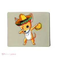 Mexican Chihuahua Dog Dabbing Sombrero Taco Cinco De Mayo Mousepad thumb 0