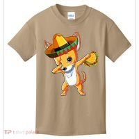 Mexican Chihuahua Dog Dabbing Sombrero Taco Cinco De Mayo Kids T-Shirt thumb 0