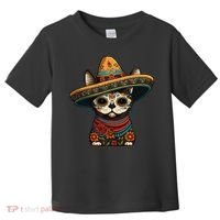 Mexican Cinco De Mayo Sugar Skull Sombrero Cat Toddler T-Shirt thumb 0