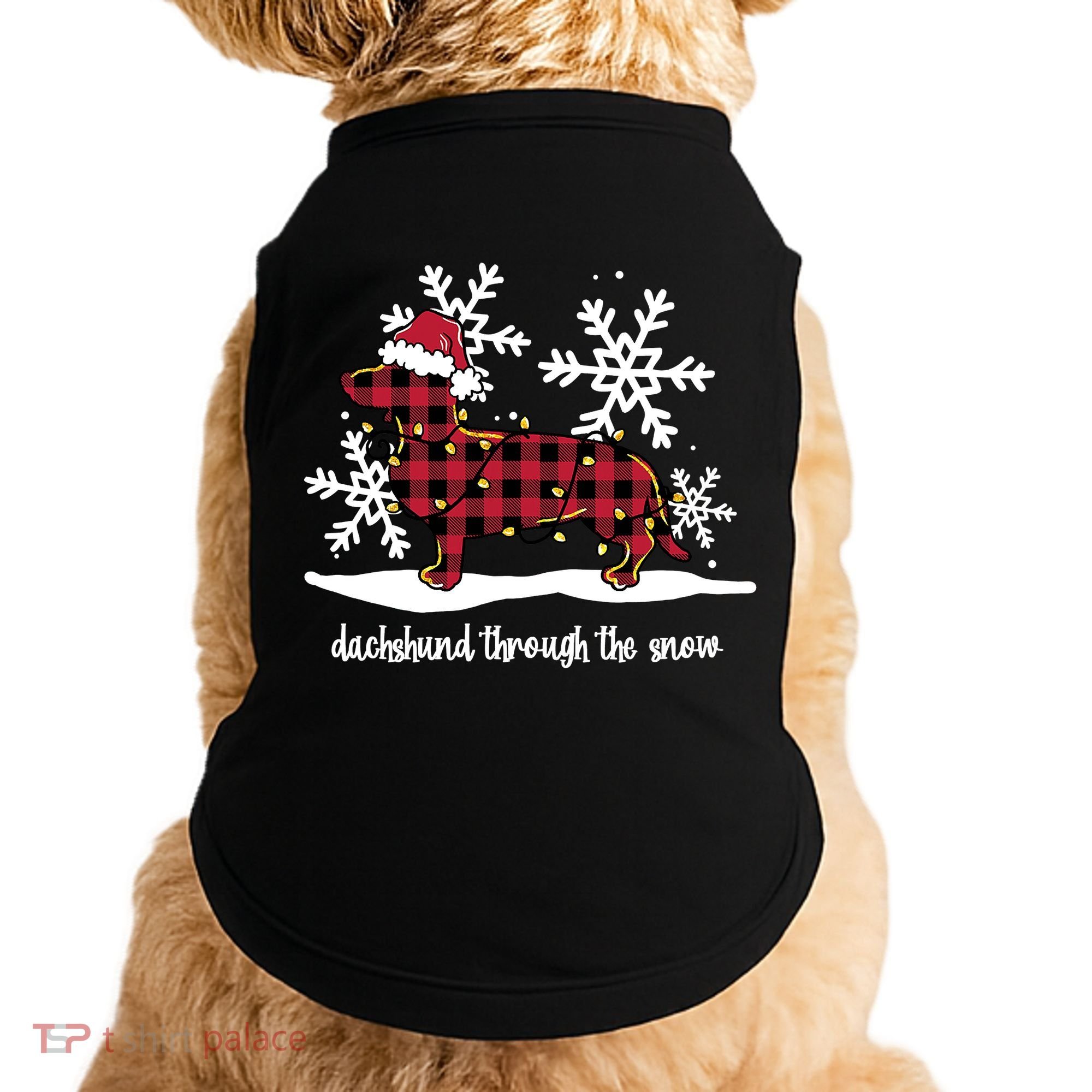 Merry Christmas Dachshund Dog Through The Snow Doggie Tank