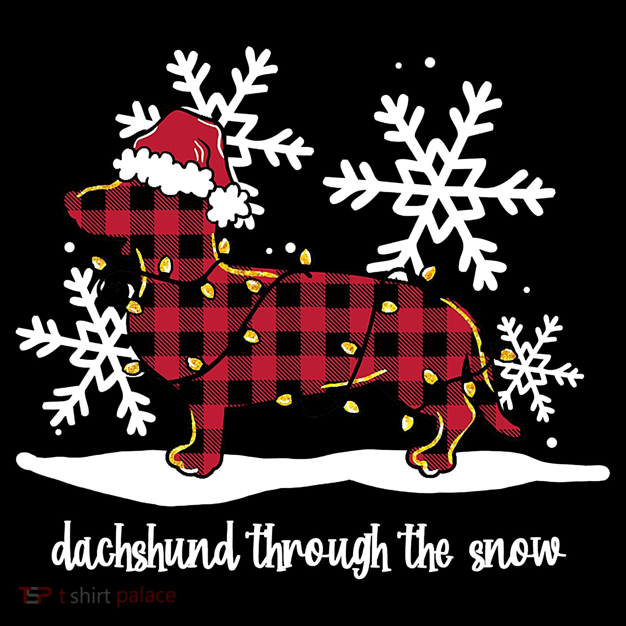 Merry Christmas Dachshund Dog Through The Snow Women's Hoodie