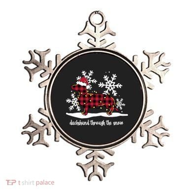 Merry Christmas Dachshund Dog Through The Snow Ornament