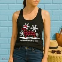 Merry Christmas Dachshund Dog Through The Snow Women's Tank Top thumb 2