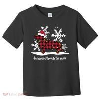 Merry Christmas Dachshund Dog Through The Snow Toddler T-Shirt thumb 0