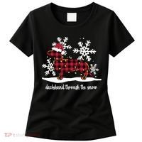 Merry Christmas Dachshund Dog Through The Snow Women's T-Shirt thumb 0