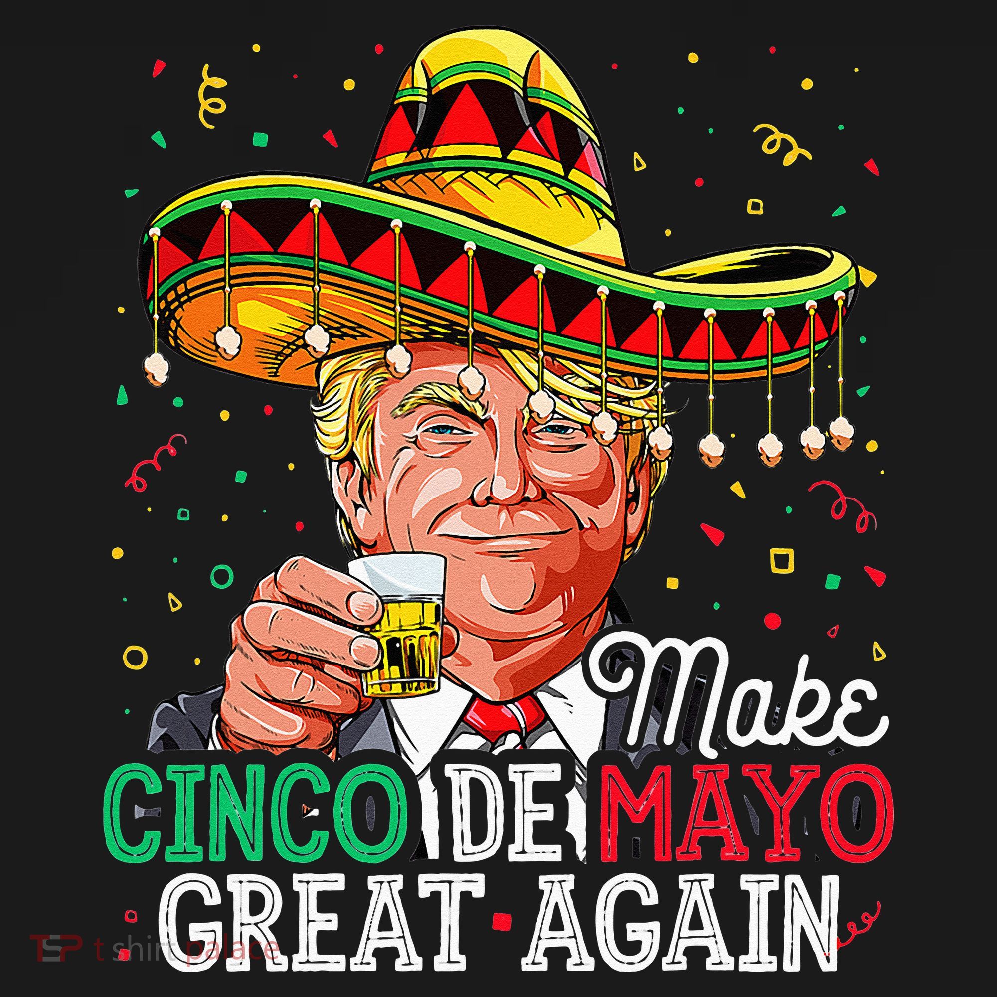 Make Cinco De Mayo Great Again Trump Sombrero Doggie Tank